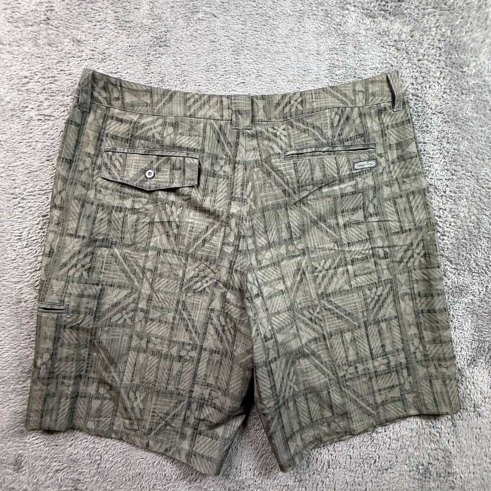 Crazy Shirts Men 40 Board Shorts Swim Surf Trunks Tribal Print Gray 9" Inseam